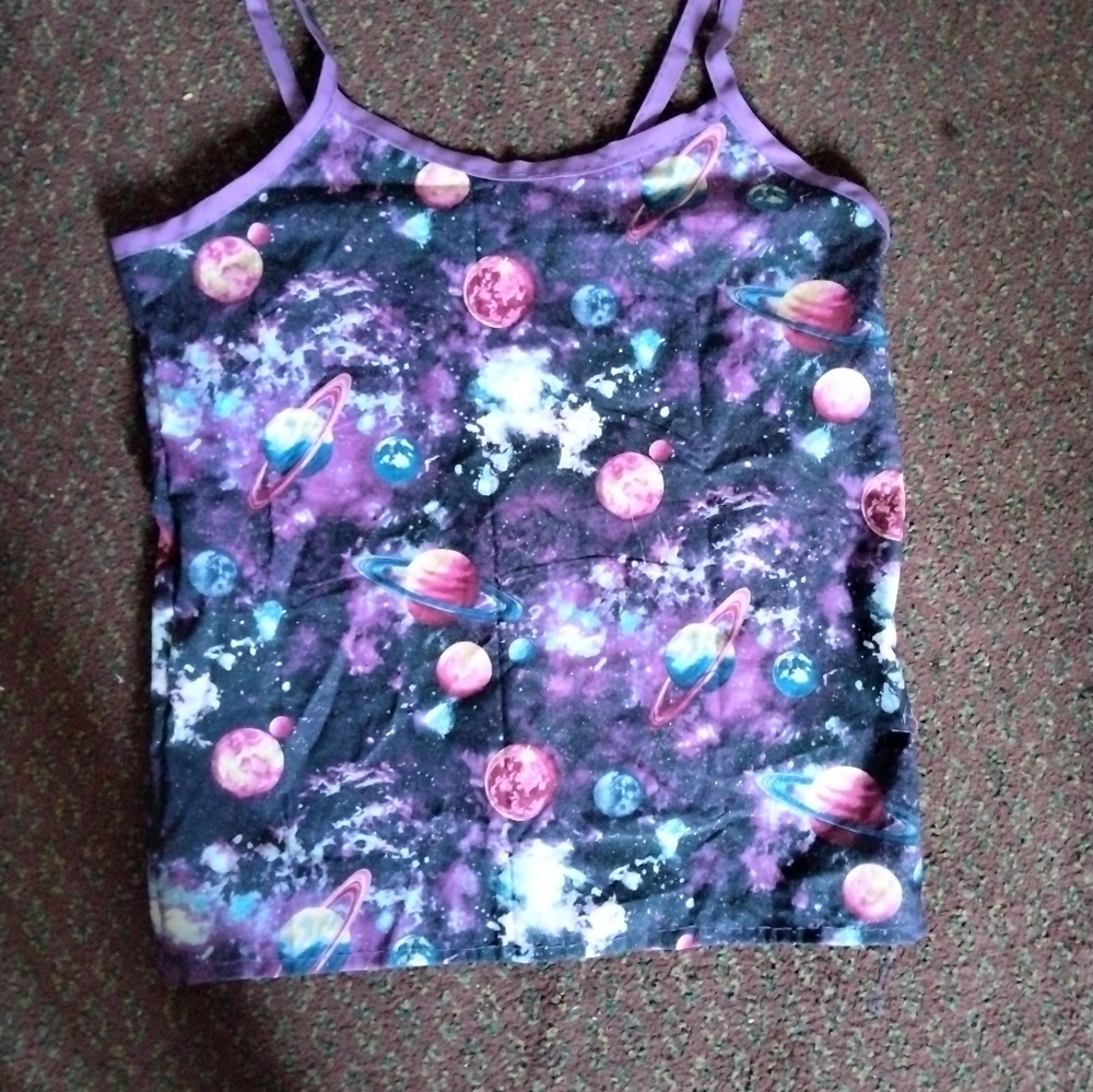 Purple Galaxy Spaghetti Strap Top
